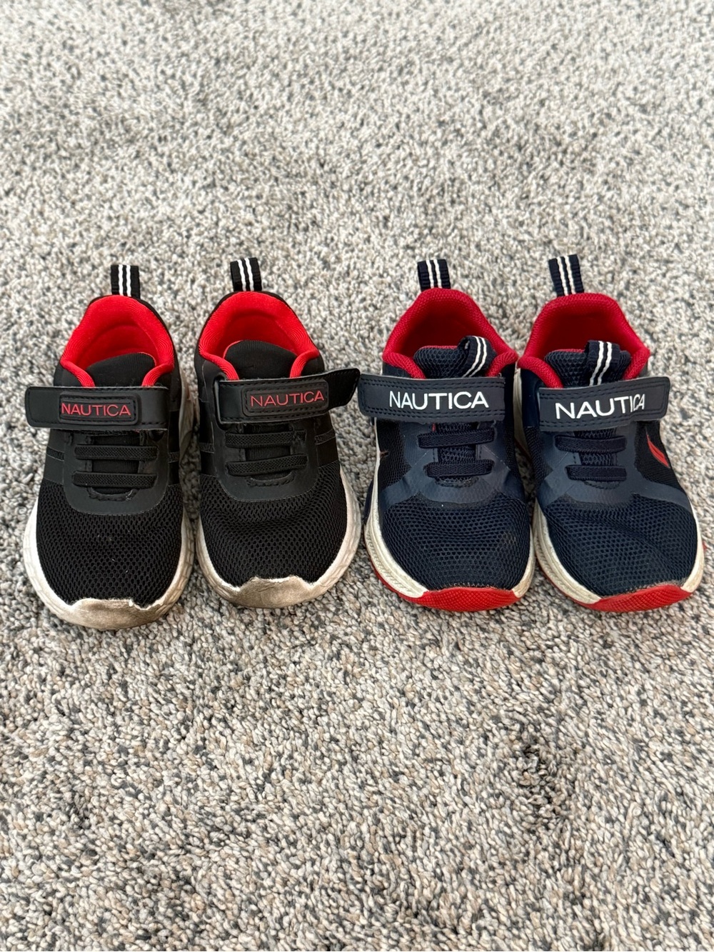 Nautica Kids' Red/Navy & Red/Black Velcro Athletic Sneakers